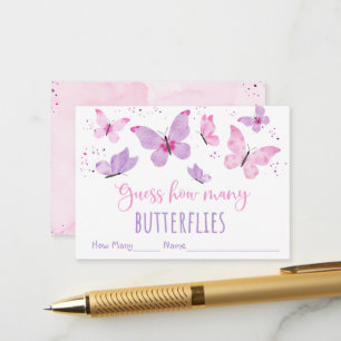 Carte D'accompagnement Pink Purple Butterfly Devine Combien De Jeu