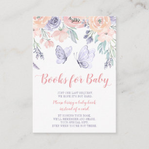 Carte D'accompagnement Pink Purple Floral Butterfly Baby Book Demande