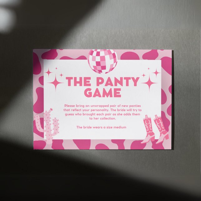 Carte D'accompagnement Pink Retro Disco Cowgirl La Panty Jeu (Créateur téléchargé)