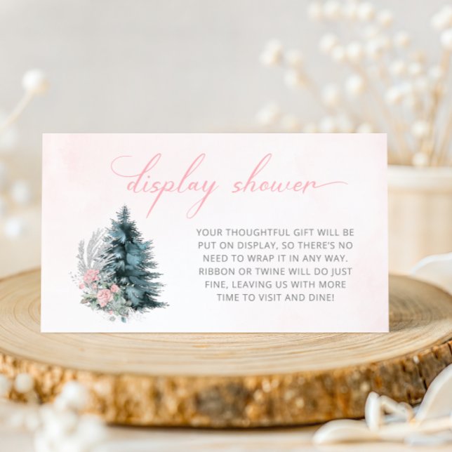Carte D'accompagnement Pink Silver Christmas Baby Shower Display Shower (Créateur téléchargé)