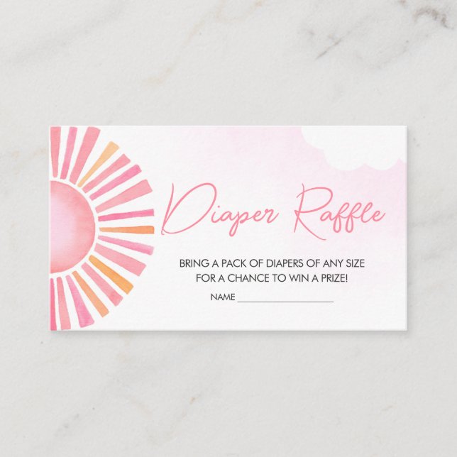 Carte D'accompagnement Pink Un Petit Rayon De Chaleur De Soleil Raffle (Devant)