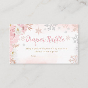 Carte D'accompagnement Pink Un Petit Snowflake Baby shower Déchets Raffin