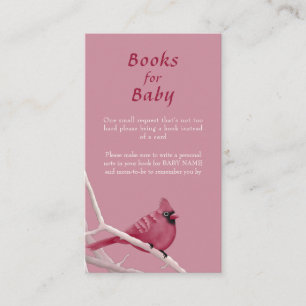 Carte D'accompagnement Pink Winter Cardinal Bird Baby shower Demande de r