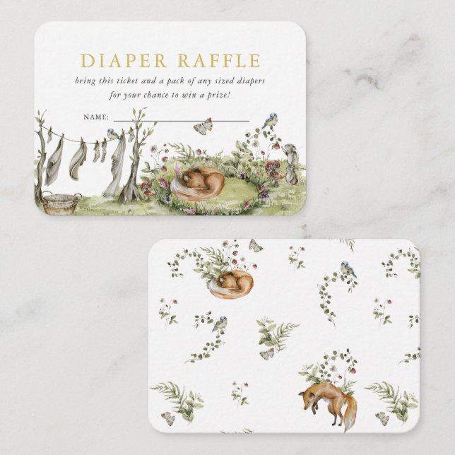 Carte D'accompagnement Pique-nique de Woodland | Raffle de couches d'anim (Devant / Derrière)