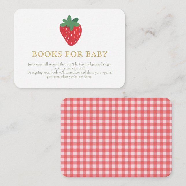 Carte D'accompagnement Pique-nique fraiseBébé Livres pour bébé (Devant / Derrière)
