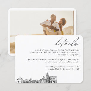 Carte D'accompagnement Pittsburgh Mariage Hotel Détails du bloc de chambr