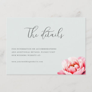 Carte D'accompagnement Pivoine Florale Menthe Sérène