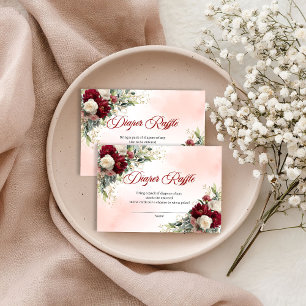Carte D'accompagnement Pivoines bordeaux élégantes bébé couche loto boho