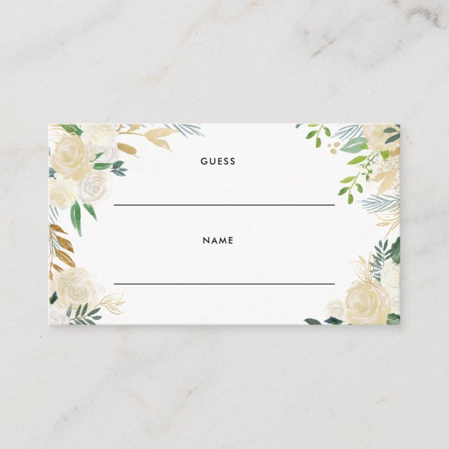 Carte D'accompagnement Pivoines pâles à l'aquarelle avec feuilles à paill (Devant)