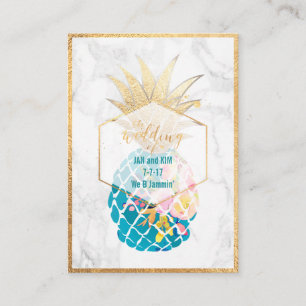 Carte D'accompagnement PixDezines Aloha Ananas/Or/Marbre/Boîtier