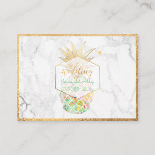 Carte D'accompagnement PixDezines Aloha Ananas/Or/Marbre/Boîtier