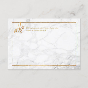 Carte D'accompagnement PixDezines INFORMATIONS CARTES/MARBRE+OR FAUX