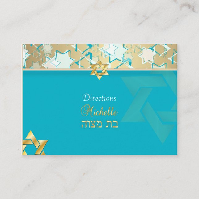 Carte D'accompagnement PixDezines mitzvah directions cartes/étoiles grung (Devant)