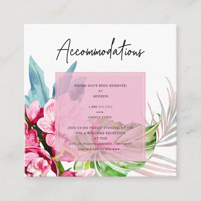 Carte D'accompagnement PixDezines Orchid Isle, Hébergements Tropicaux (Devant)
