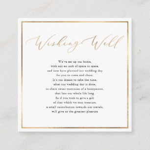 Carte D'accompagnement PixDezines Wishing Well, Calligraphy Faux Gold