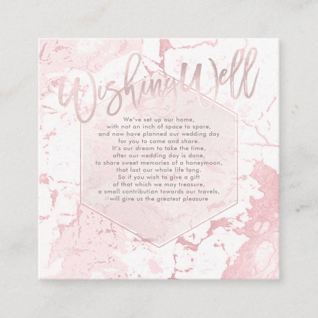 Carte D'accompagnement PixDezines Wishing Well/Marble /Blush (Devant)