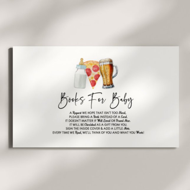 Carte D'accompagnement Pizza Brews and Diapers Baby showers Livres pour b (Créateur téléchargé)
