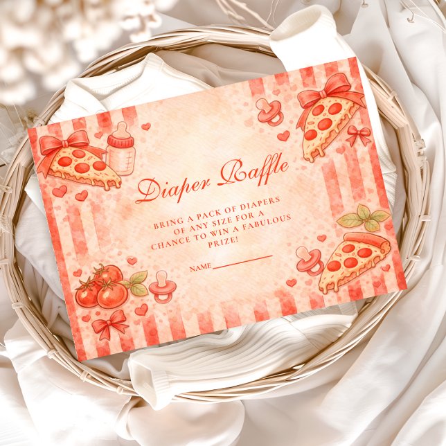 Carte D'accompagnement Pizza Party Diapper Raffle (Créateur téléchargé)