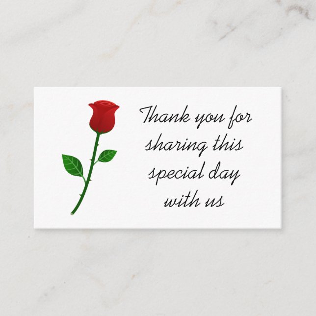 Carte D'accompagnement Place du Mariage de Merci rouge Rose (Devant)