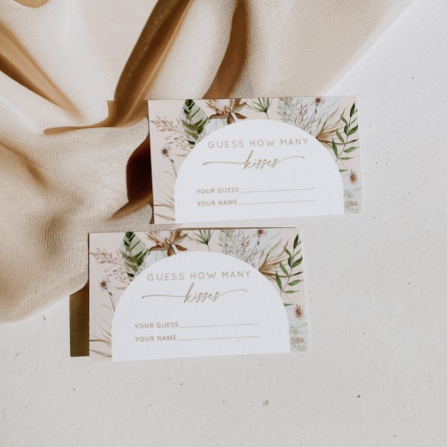 Carte D'accompagnement Plage bohème devinez combien de baisers jeu nuptia (Créateur téléchargé)