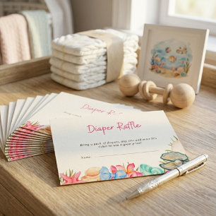 Carte D'accompagnement Plage de coquillages à bientôt Baby Shower 