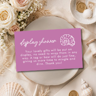 Carte D'accompagnement Plage de coquillages Mauve Affichage Douche Mariag