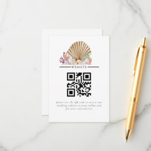 Carte D'accompagnement Plage de Coral & Seashell Mariage