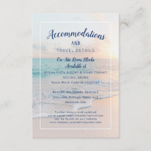 Carte D'accompagnement Plage Mariage Hébergements Bienvenue Dîner