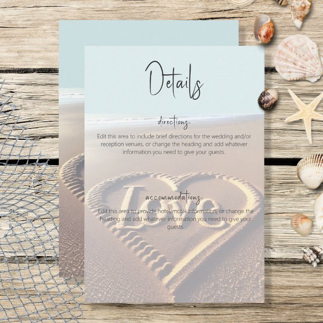 Carte D'accompagnement Plage moderne avec Coeur Vellum Détails (Créateur téléchargé)