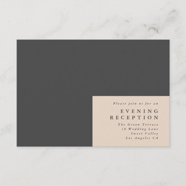 Carte D'accompagnement Plaine de charbon de bois Réception de mariage de  (Devant)