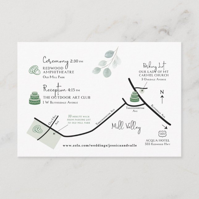 Carte D'accompagnement Plan mariage Conception de commande personnalisée (Devant)