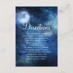 Carte D'accompagnement Pleine lune Ciel Lunaire Céleste Mariage Direction