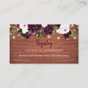 Carte D'accompagnement Plum Floral Rustique Mariage