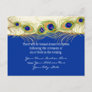 Carte D'accompagnement Plumes de paon modernes en spirale Monogramme pers