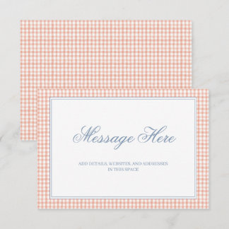 Carte D'accompagnement Poche aquarelle et Mariage En vichy blanc