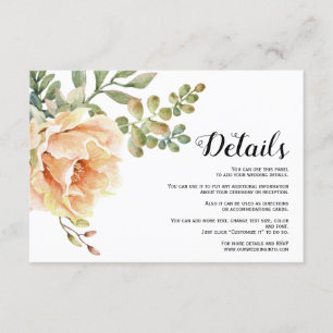 Carte D'accompagnement Pocher aquarelle fleurs fleurs fleurs fleurs détai