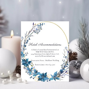 Carte D'accompagnement Poinsettia Floral Hôtel Hébergements Turquoise
