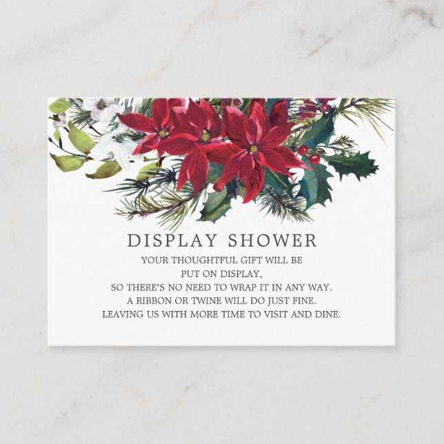 Carte D'accompagnement Poinsettia Holly Fête des mariées douche (Devant)