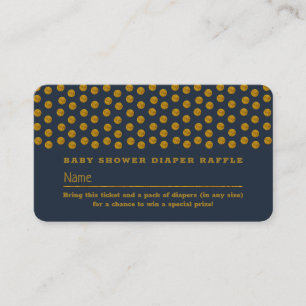 Carte D'accompagnement Point Polka bleu et or, Billet Raffle de couche