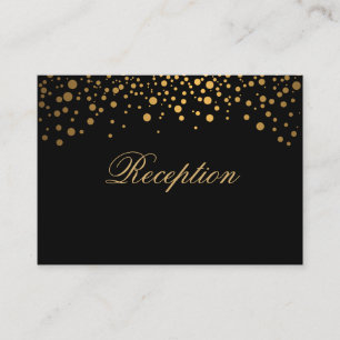 Carte D'accompagnement Points Confetti Or Design sur Noir