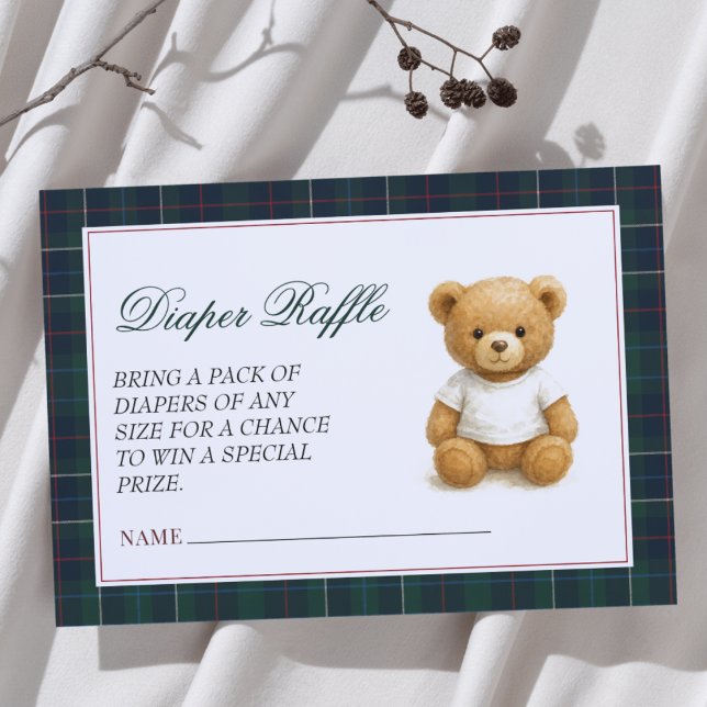 Carte D'accompagnement Poitrine de Baby shower de couches Prêppy Teddy (Créateur téléchargé)