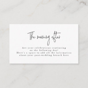Carte D'accompagnement Police de script Black & White Post Mariage Brunch