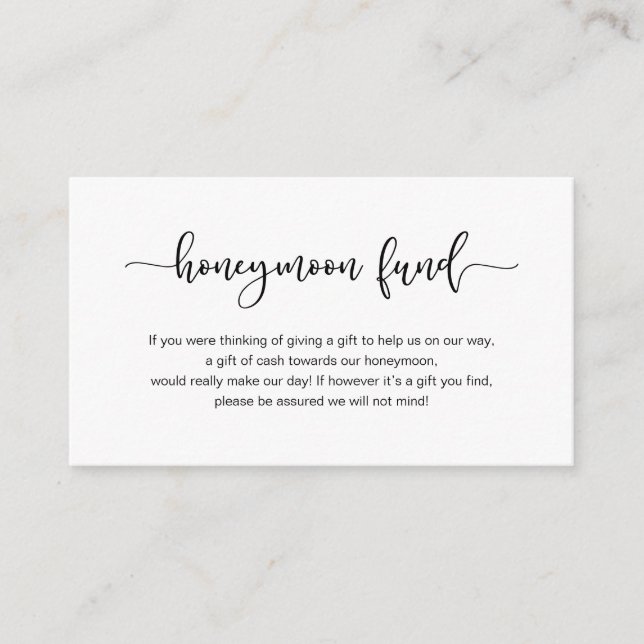 Carte D'accompagnement Police noire moderne mignonne, Mariage Honeymoon F (Devant)