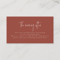 Police Script Terracotta & Cream Post Mariage Brun