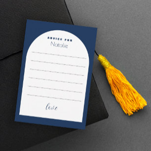 Carte D'accompagnement Polices élégantes Arche Bleue Moderne Diplômé