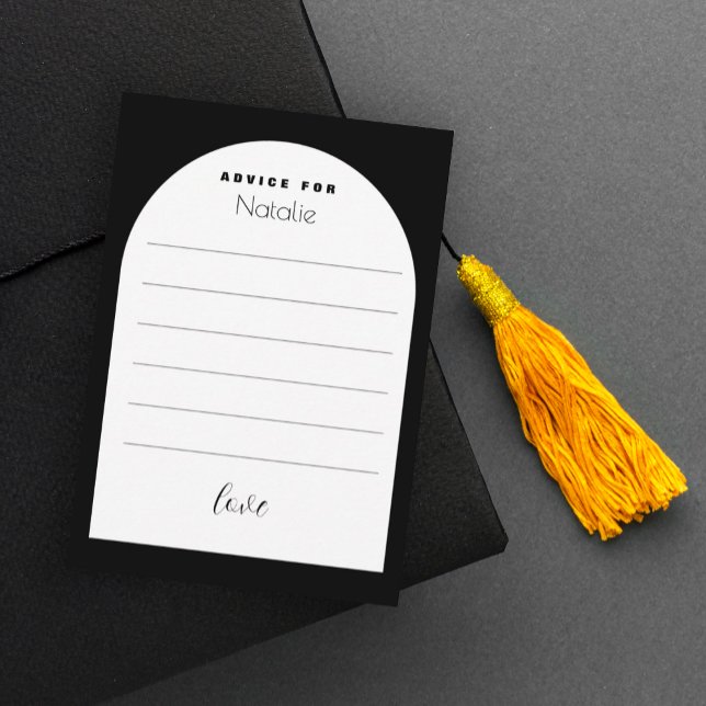 Carte D'accompagnement Polices élégantes de l'arc noir moderne Graduate (Créateur téléchargé)