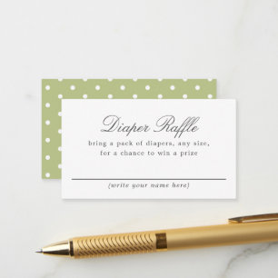 Carte D'accompagnement Polka blanc vert DotBébé Douche Raffle