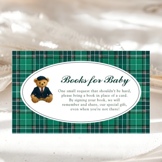 Carte D'accompagnement Polo Luxury Teddy Bear Livres pour Billet bébé (Créateur téléchargé)