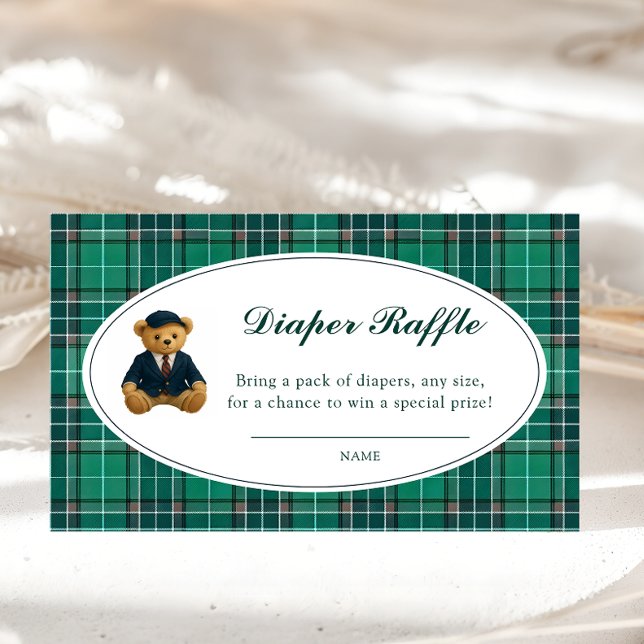 Carte D'accompagnement Polo Teddy Bear Baby shower Diaper Raffle (Créateur téléchargé)