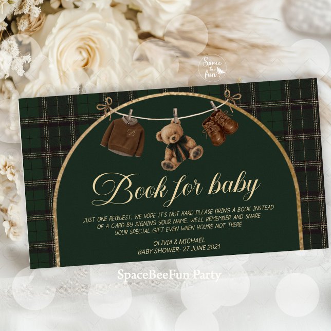 Carte D'accompagnement Polo Teddy Bear Classic Baby Shower book for baby (polo teddy bear, classic baby shower, book for baby, baby shower guest book, vintage baby shower, ra)